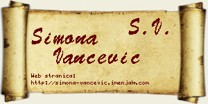 Simona Vančević vizit kartica